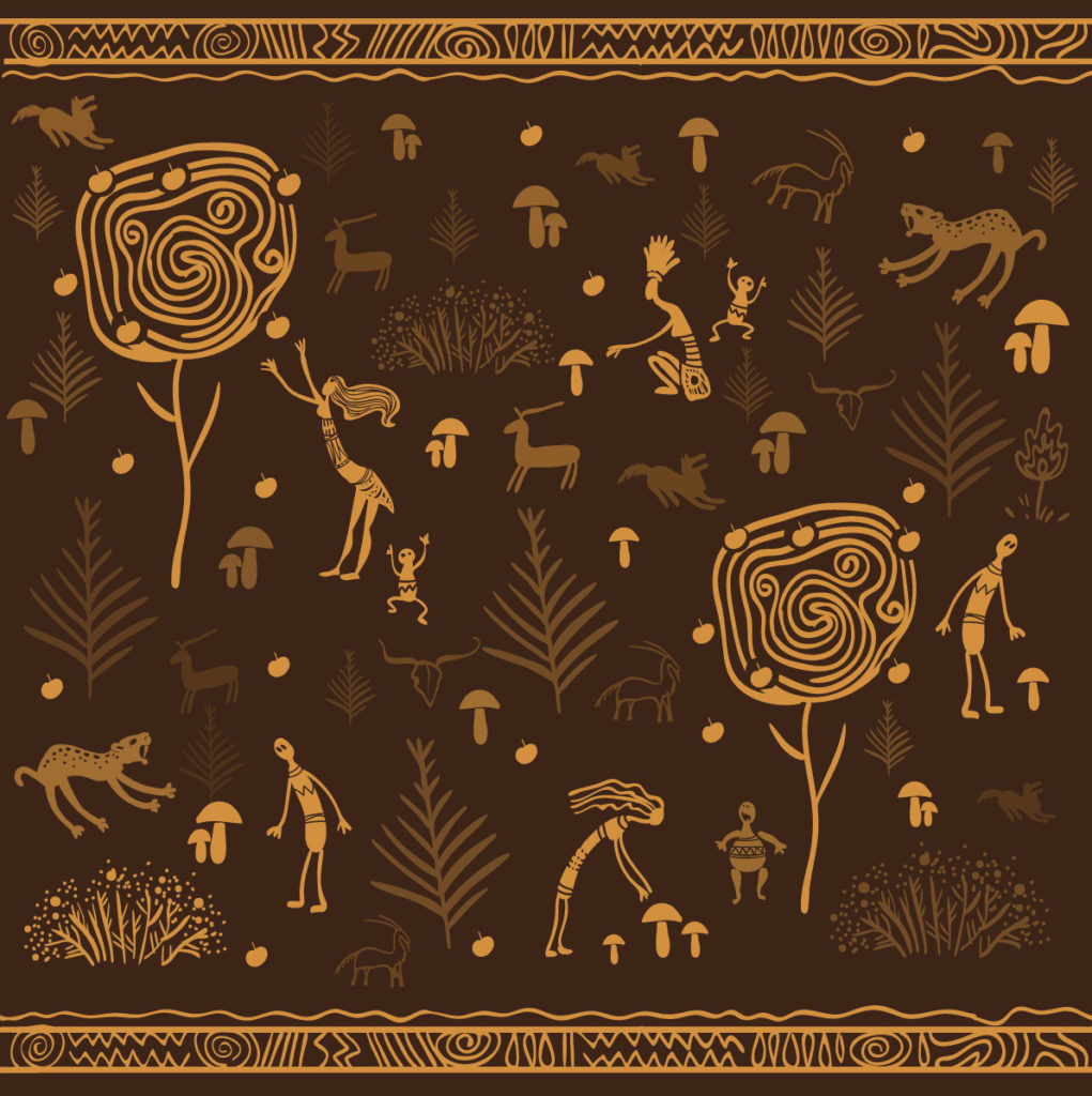 Psilocybin Mushrooms used in Native American Ceremonies depicted in art